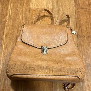 Tan Studded Women's Backpack